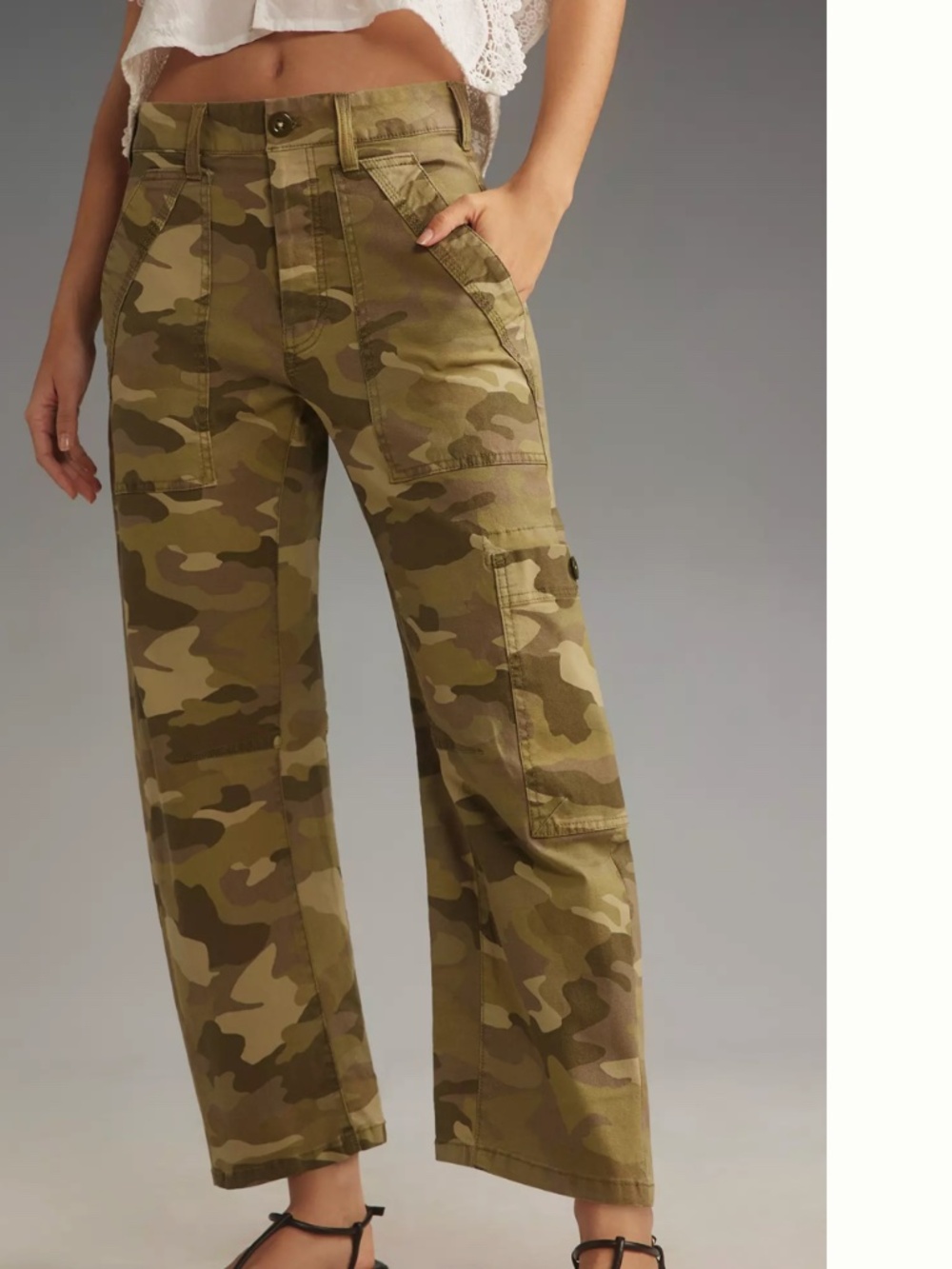 Pilcro Camo Barrel Jeans